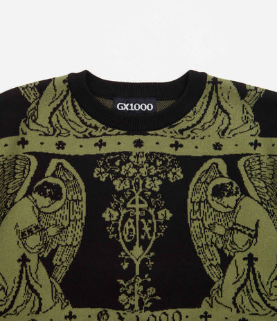 GX1000 Jacquared Crewneck Sweatshirt - Black