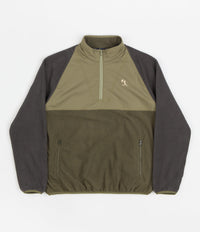 Helas Baller Quarter Zip Sweatshirt - Green / Taupe