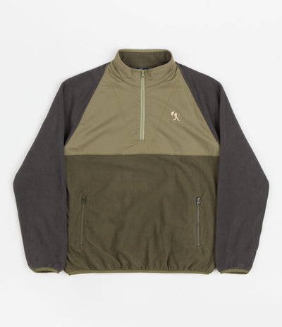 Helas Baller Quarter Zip Sweatshirt - Green / Taupe