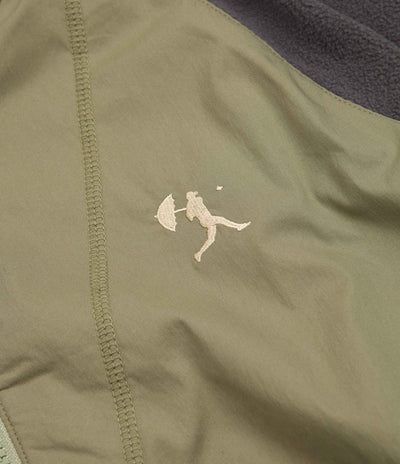 Helas Baller Quarter Zip Sweatshirt - Green / Taupe