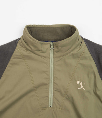 Helas Baller Quarter Zip Sweatshirt - Green / Taupe