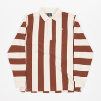 Helas Ray Long Sleeve Polo Shirt - Beige / Brown thumbnail