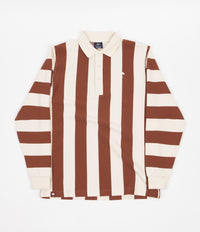 Helas Ray Long Sleeve Polo Shirt in Beige and Brown