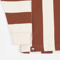 Helas Ray Long Sleeve Polo Shirt in Beige and Brown thumbnail