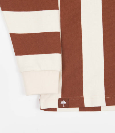 Helas Ray Long Sleeve Polo Shirt in Beige and Brown