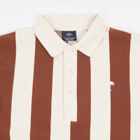 Helas Ray Long Sleeve Polo Shirt - Beige / Brown thumbnail
