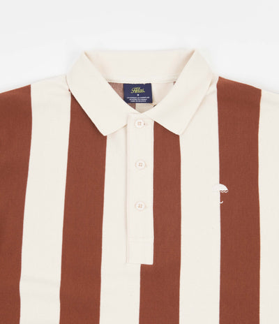 Helas Ray Long Sleeve Polo Shirt in Beige and Brown