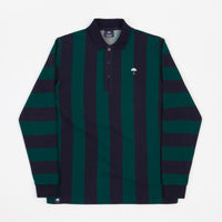 Helas Ray Long Sleeve Polo Shirt - Navy / Green thumbnail