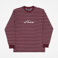 Helas Rayure Long Sleeve T-Shirt - Burgundy / White thumbnail