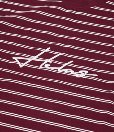 Helas Rayure Long Sleeve T-Shirt - Burgundy / White