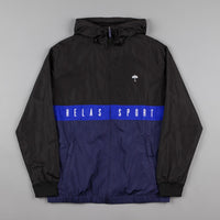 Helas Sport Hooded Tracksuit Jacket - Black / Blue / Navy thumbnail