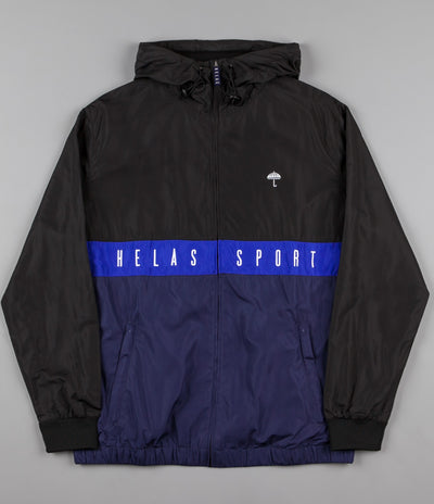 Helas Sport Hooded Tracksuit Jacket - Black / Blue / Navy