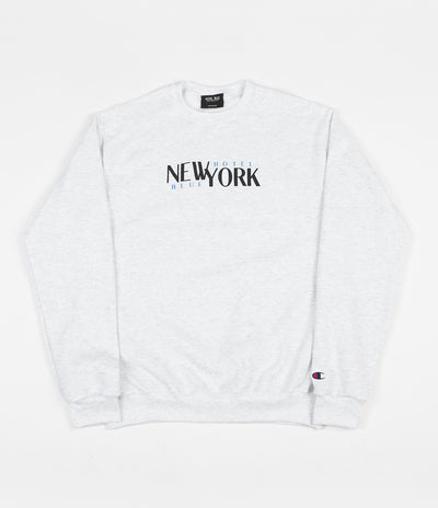 Hotel Blue Stacks Crewneck Sweatshirt - Silver Grey