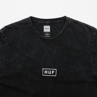 HUF Bar Logo Overdye Mineral Wash T-Shirt - Black thumbnail