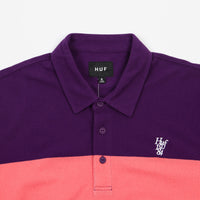 HUF Bayside Long Sleeve Polo Shirt - Purple thumbnail