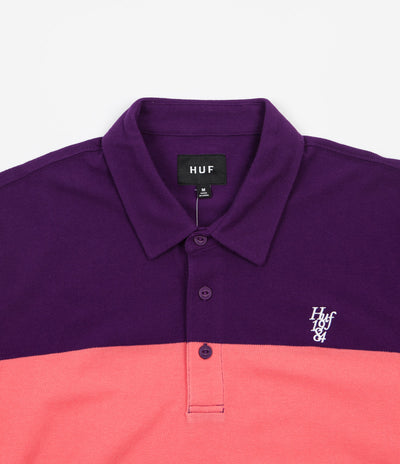 HUF Bayside Long Sleeve Polo Shirt - Purple