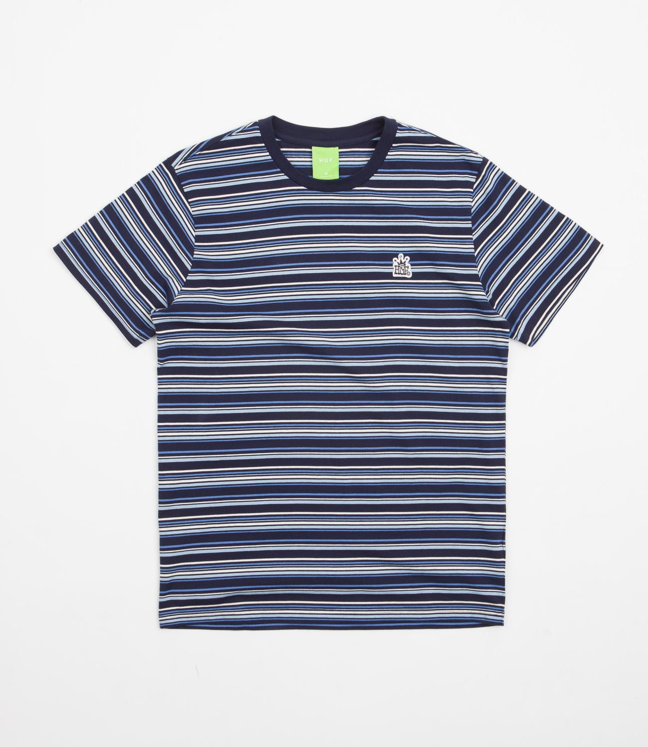 HUF Crown Stripe Knit T-Shirt - Indigo | Flatspot