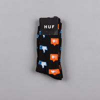 HUF No Friends Crew Socks - Black thumbnail