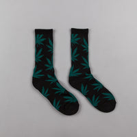 HUF Plantlife Crew Socks - Black / Green thumbnail
