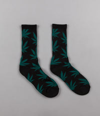 HUF Plantlife Crew Socks - Black / Green