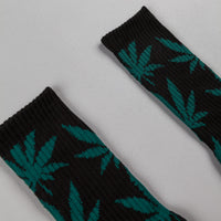 HUF Plantlife Crew Socks - Black / Green thumbnail