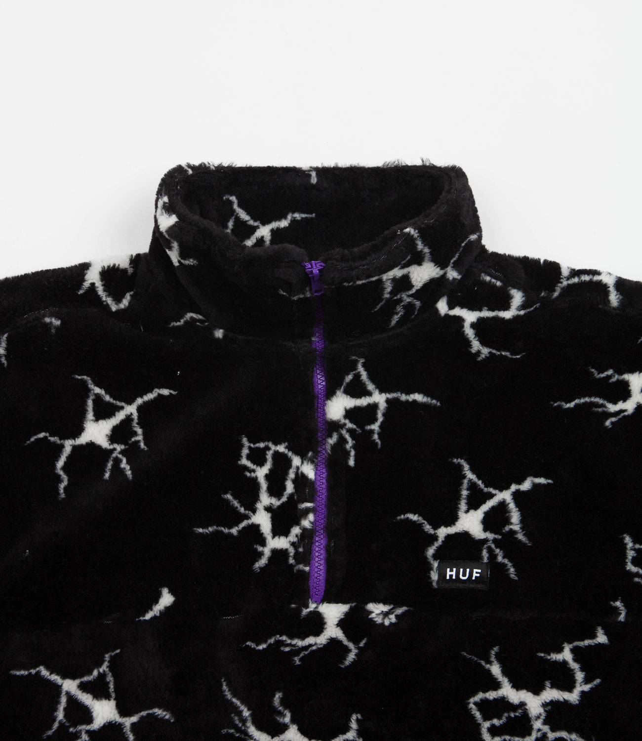 HUF Quake Sherpa 1/4 Zip Fleece - Black | Flatspot