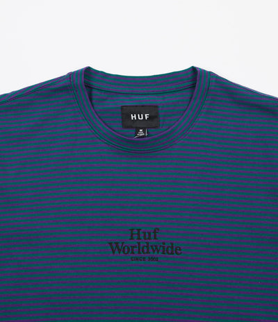 HUF Royal Stripe Long Sleeve Shirt - Jade / Purple