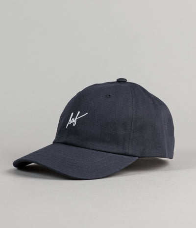 HUF Script Logo Cap - Navy / White