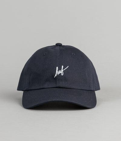 HUF Script Logo Cap - Navy / White