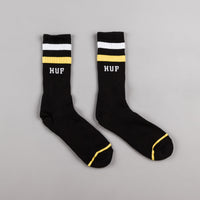 HUF Two Stripe Crew Socks - Black thumbnail