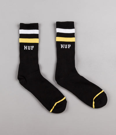 HUF Two Stripe Crew Socks - Black