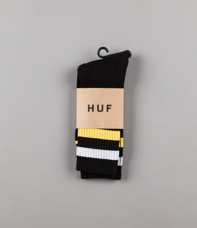HUF Two Stripe Crew Socks - Black