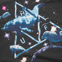 HUF Space Dolphins Washed T-Shirt - Black thumbnail
