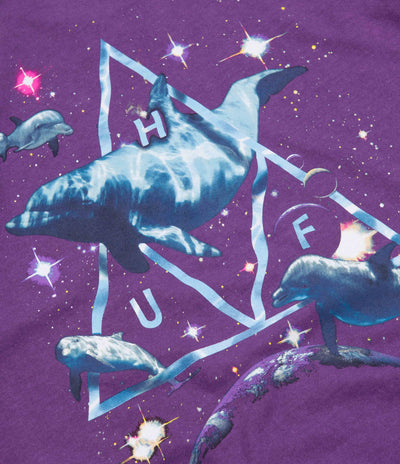 HUF Space Dolphins Washed T-Shirt - Purple