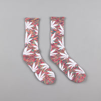 HUF Streaky Plantlife Crew Socks - Rainbow / White thumbnail