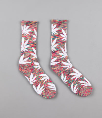 HUF Streaky Plantlife Crew Socks - Rainbow / White