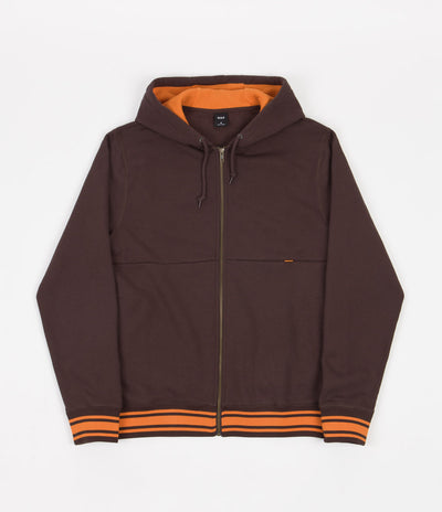 HUF Transit Zip-Up Hoodie - Chocolate Brown