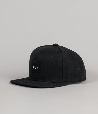 HUF Unstructured Box Logo Snapback Cap - Black