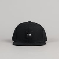 HUF Unstructured Box Logo Snapback Cap - Black thumbnail