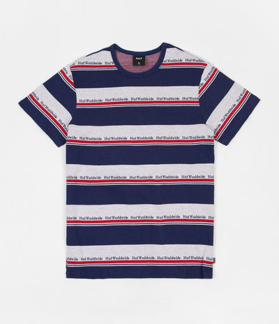 HUF Worldwide Stripe Knit T-Shirt - Twilight Blue