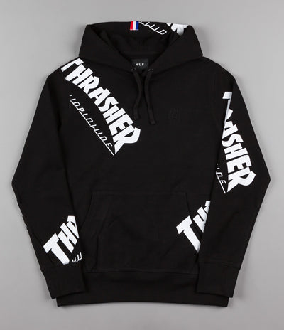 HUF x Thrasher TDS Allover Hooded Sweatshirt - Black