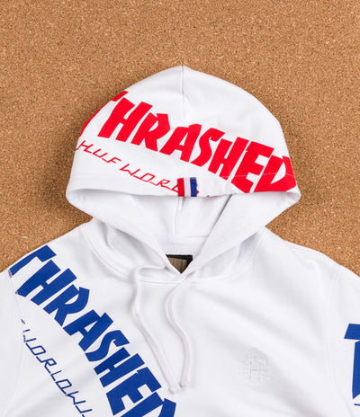HUF x Thrasher TDS Allover Hooded Sweatshirt - White
