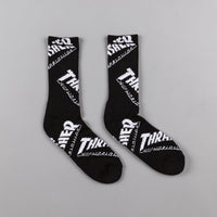 HUF x Thrasher TDS Crew Socks - Black thumbnail