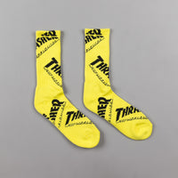 HUF x Thrasher TDS Crew Socks - Yellow thumbnail