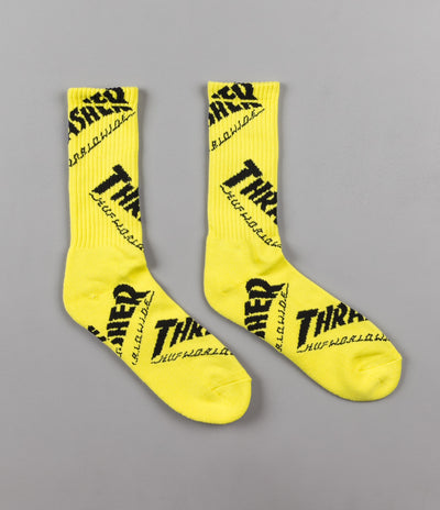 HUF x Thrasher TDS Crew Socks - Yellow