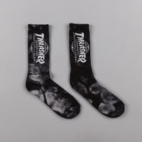 HUF x Thrasher TDS Crystal Wash Crew Socks - Black thumbnail