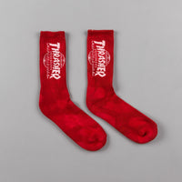 HUF x Thrasher TDS Crystal Wash Crew Socks - Red thumbnail