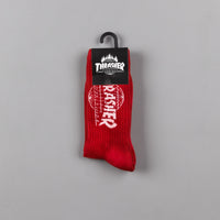 HUF x Thrasher TDS Crystal Wash Crew Socks - Red thumbnail