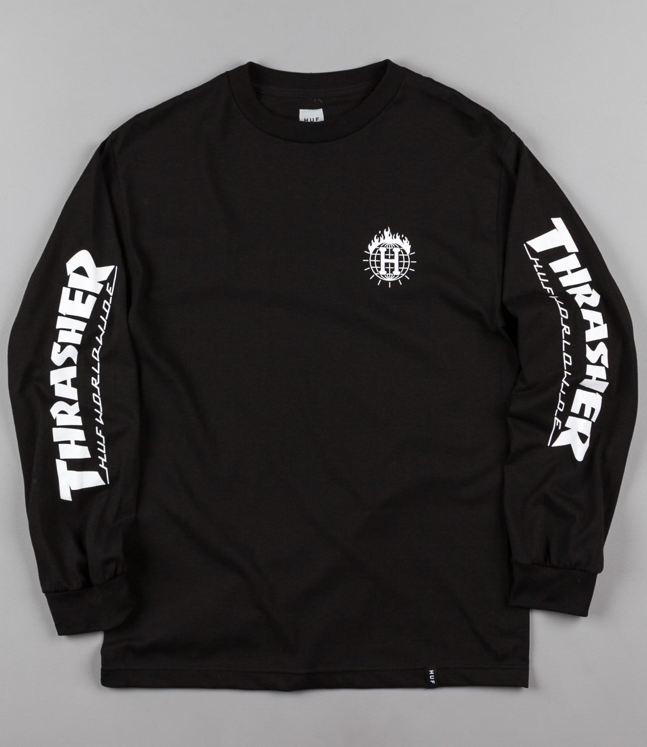 HUF x Thrasher TDS Long Sleeve T-Shirt - Black | Flatspot