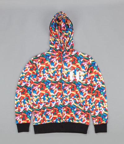 Ice Cream Sprinkle Zipped Hooded Sweatshirt Multi